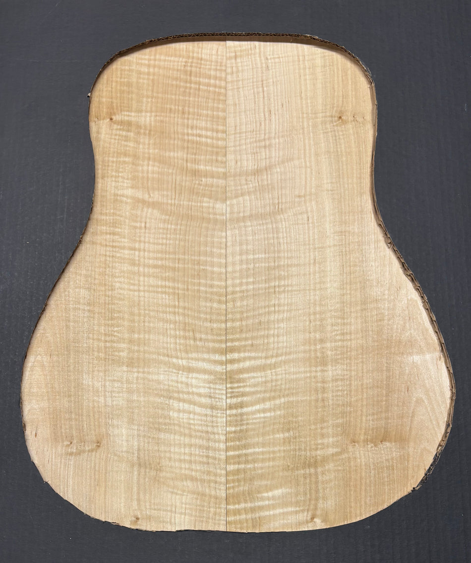 Flame Hard Maple Dreadnought Guitar Back and Side Set  #908
