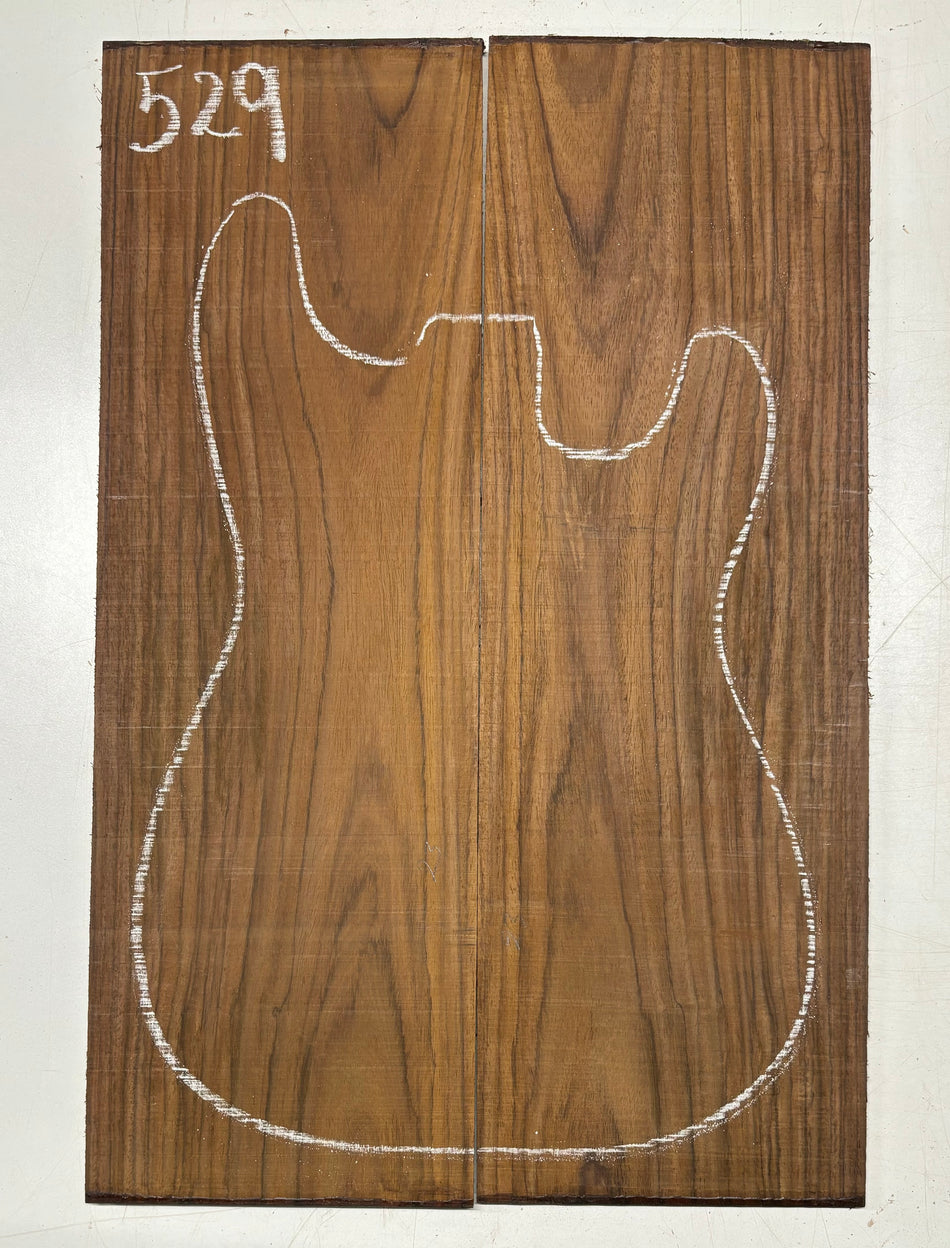 Rare Tiger Striped Rosewood Guitar Drop Top - 22-1/2" x 7-1/4" x 3/8" #529