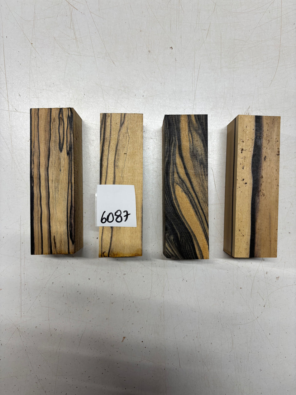 4 Pack, Black And White Ebony Turning Wood Blanks  5"x1-1/2"x1-1/2"#6087