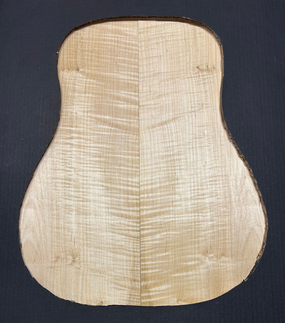 Flame Hard Maple Dreadnought Guitar Back and Side Set  #909