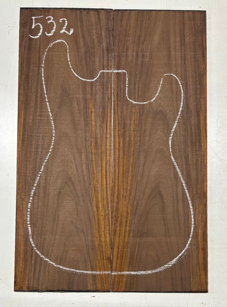 Rare Tiger Striped Rosewood Guitar Drop Top - 22-1/2" x 7-1/4" x 3/8" #532