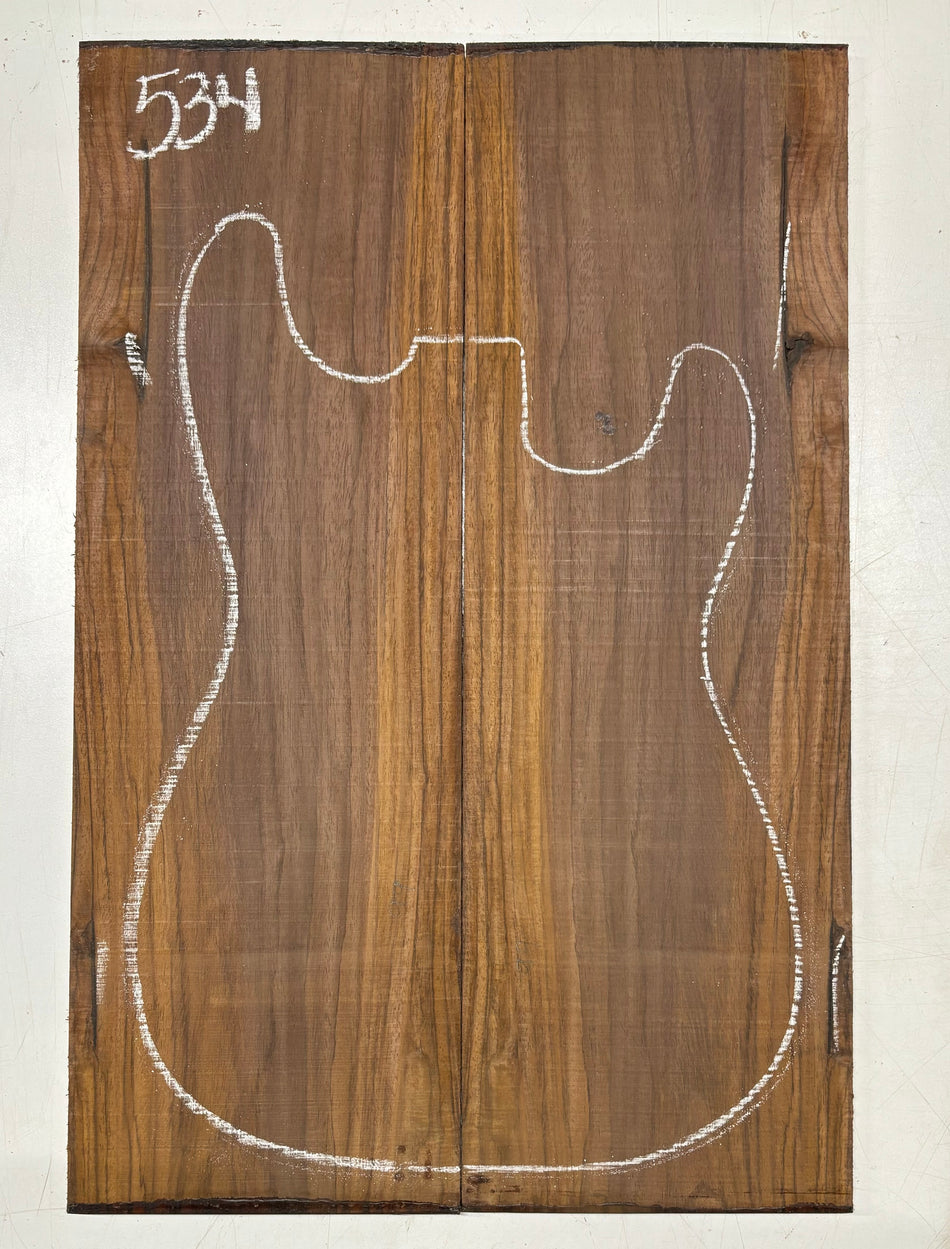 Rare Tiger Striped Rosewood Guitar Drop Top - 22-1/2" x 7-1/4" x 3/8" #534