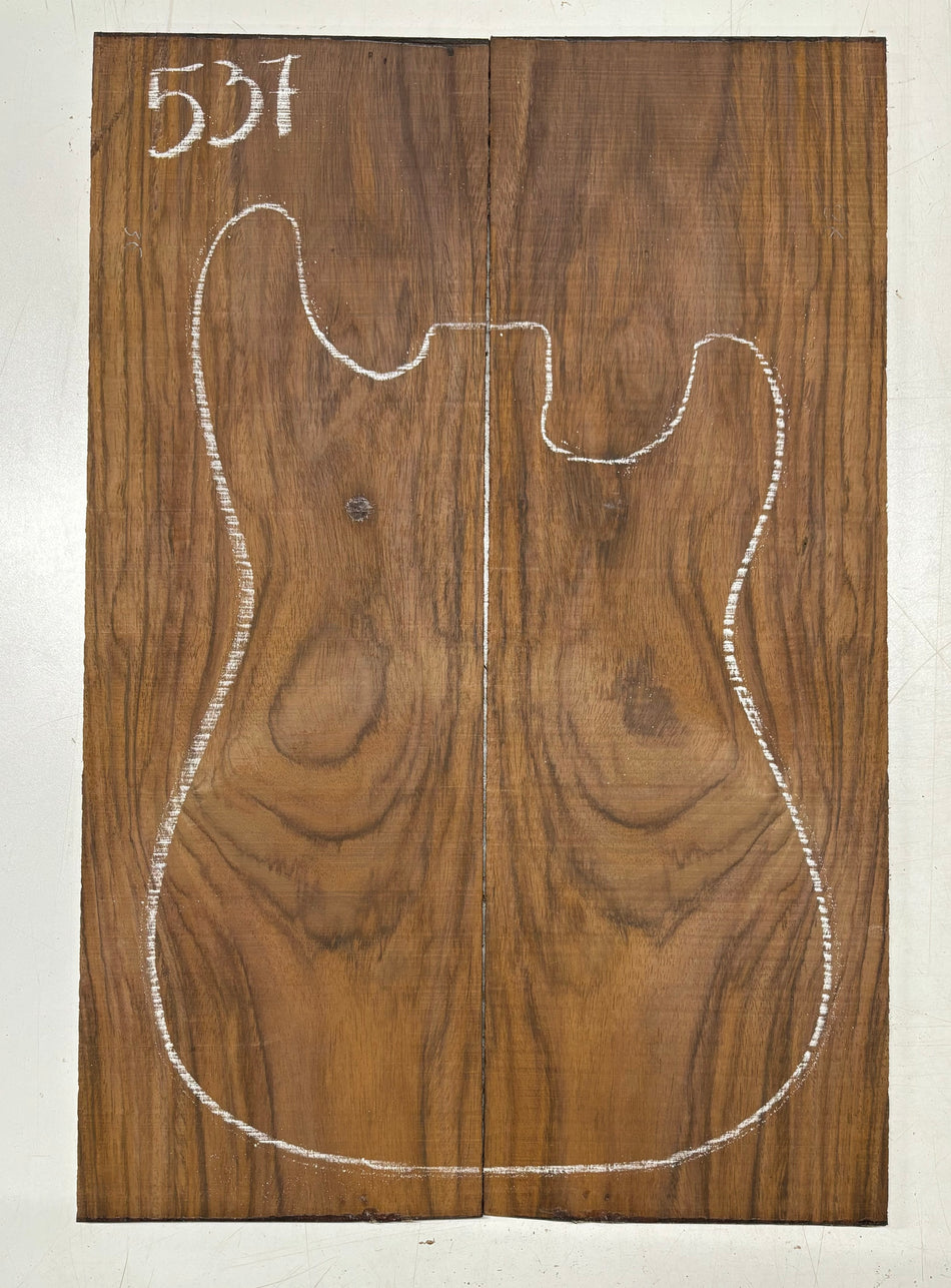 Rare Tiger Striped Rosewood Guitar Drop Top - 22-1/2" x 7-1/4" x 3/8" #537