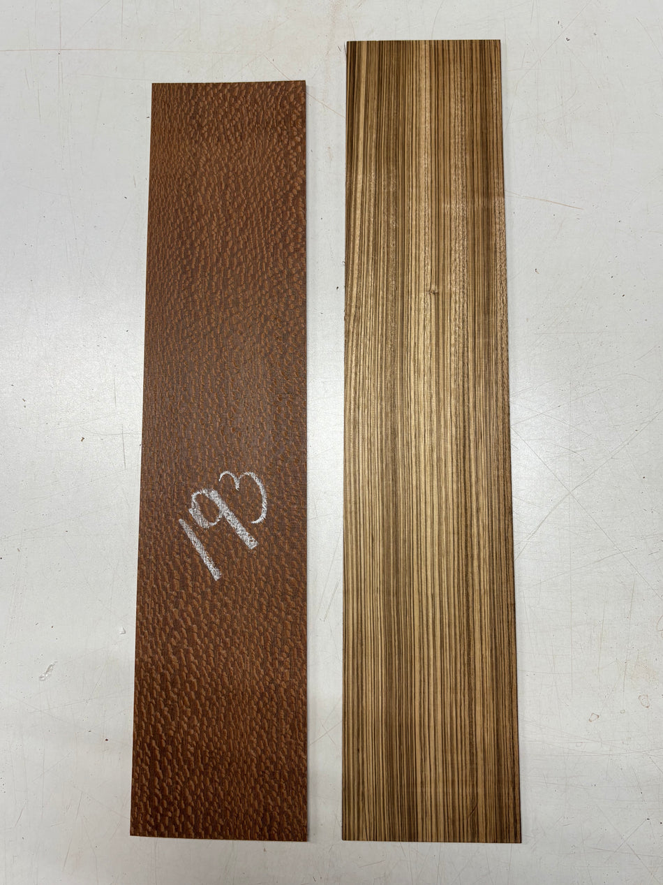 Paquete de 2, 2 especies: Palosanto de la India + Diapasones en bruto de Arce Ojo de Perdiz #8399