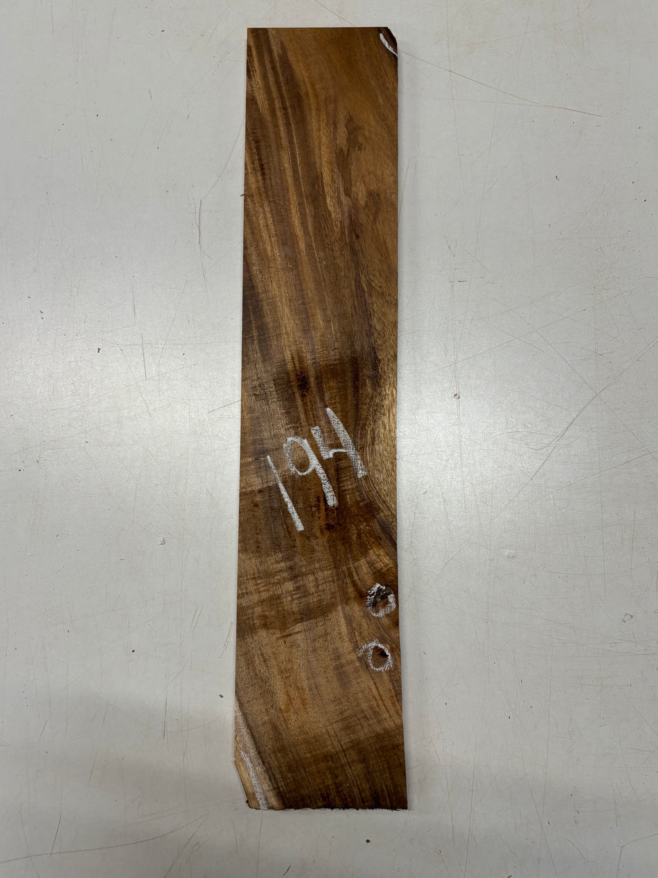 1 Piece, Flame Hawaiian Koa Thin Stock Lumber 23" x 4-1/2" x 1/2" #194