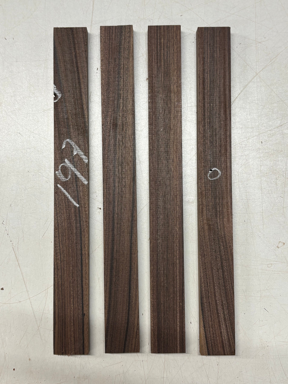 4 Pack, Santos Rosewood Thin Stock Lumber 12" x 1-1/4" x 1/2" #197