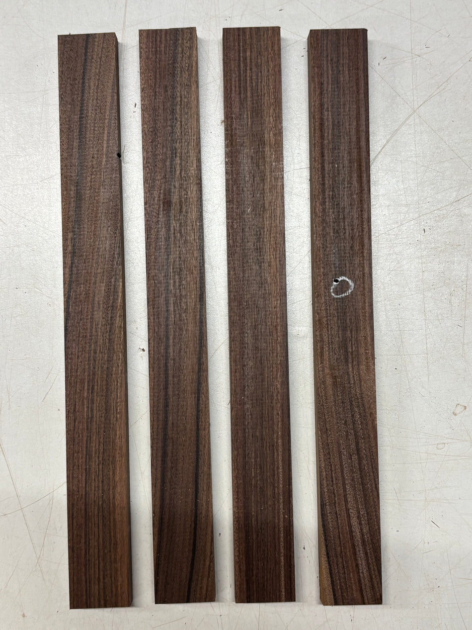 4 Pack, Santos Rosewood Thin Stock Lumber 12" x 1-1/4" x 1/2" #197