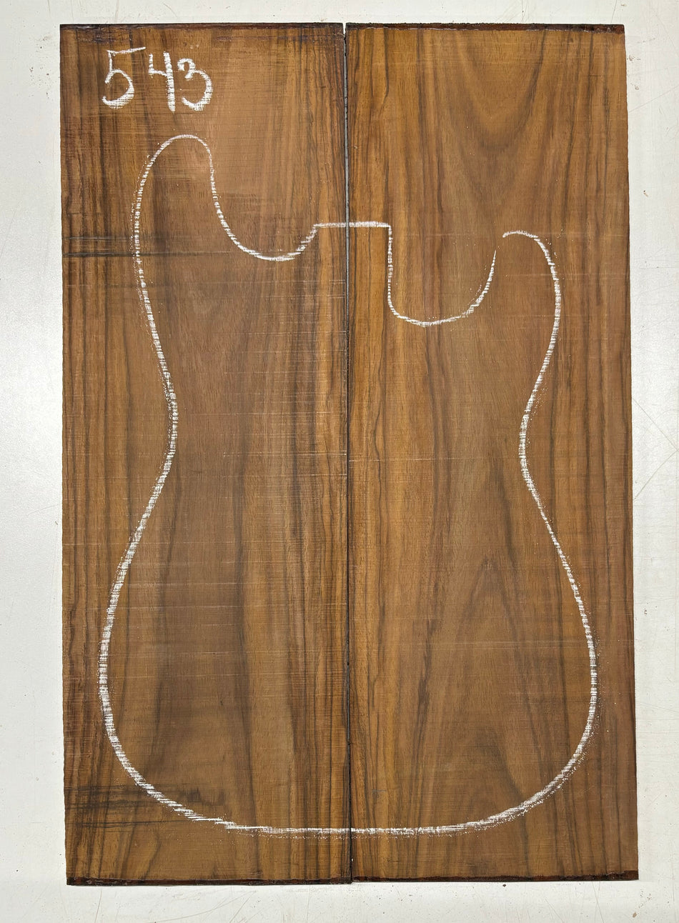 Rare Tiger Striped Rosewood Guitar Drop Top - 22-1/2" x 7-1/4" x 3/8" #543