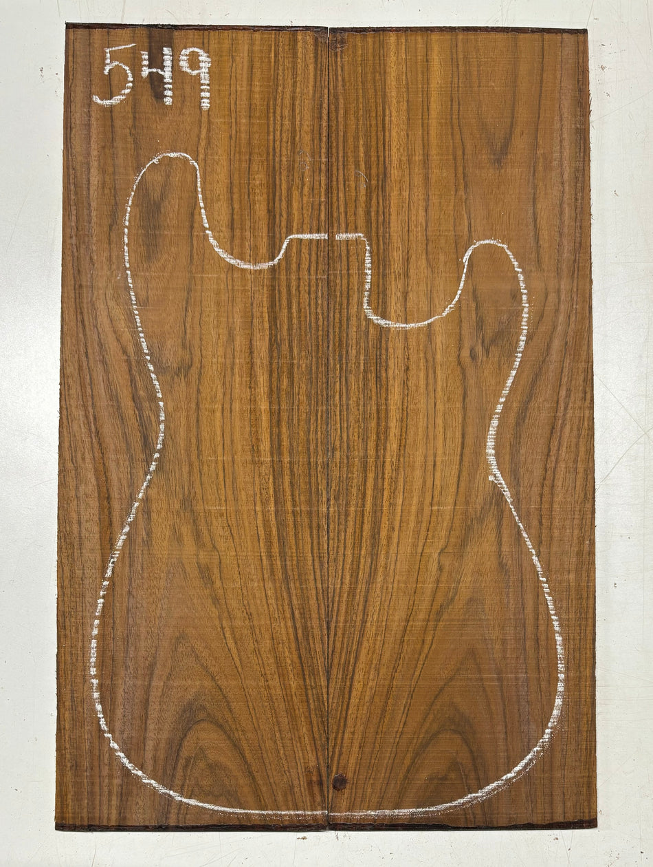 Rare Tiger Striped Rosewood Guitar Drop Top - 22-1/2" x 7-1/4" x 3/8" #549