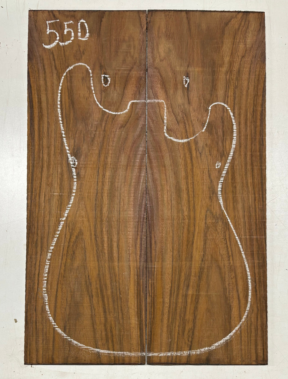 Rare Tiger Striped Rosewood Guitar Drop Top - 22-1/2" x 7-1/4" x 3/8" #550