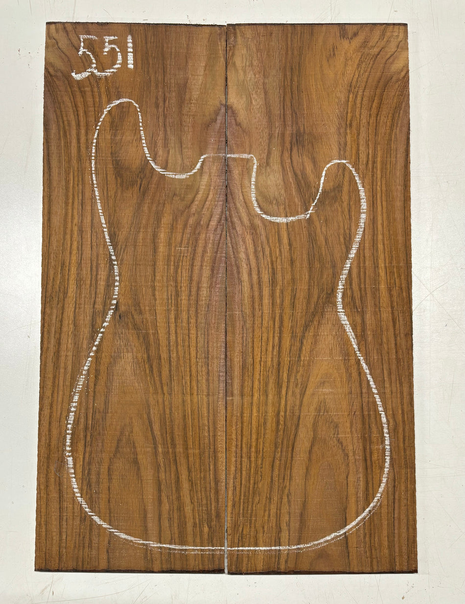 Rare Tiger Striped Rosewood Guitar Drop Top - 22-1/2" x 7-1/4" x 3/8" #551