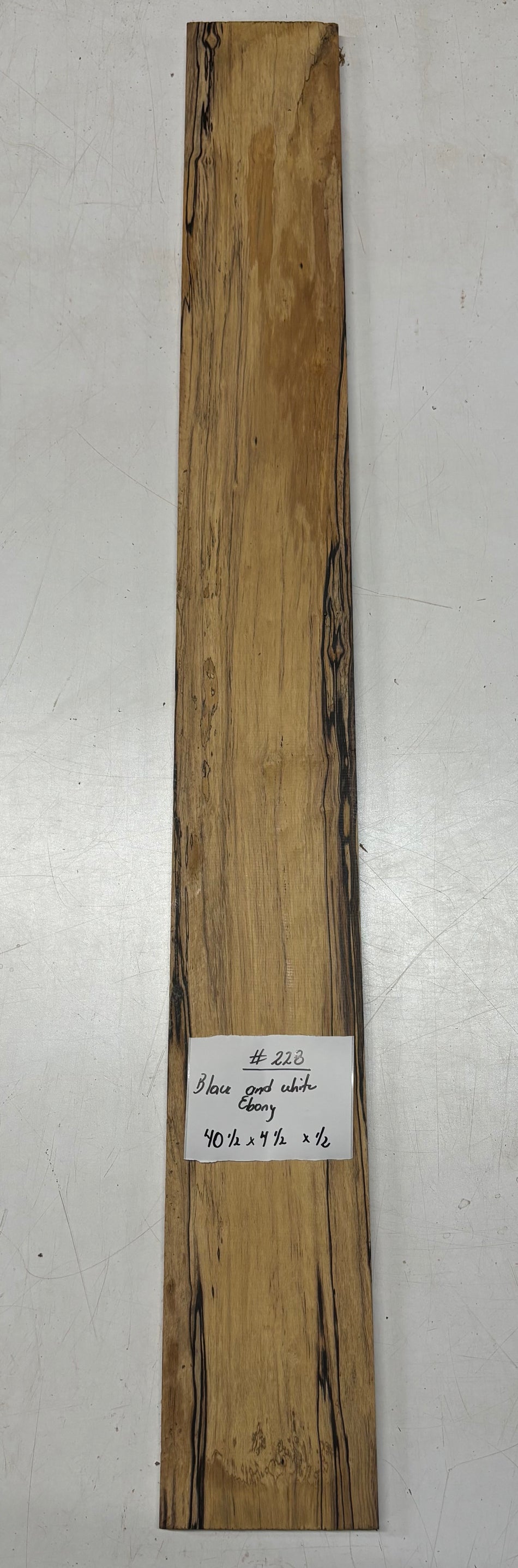 Black and White Ebony Lumber Board 40-1/2" x 4-1/2" x 1/2" #228
