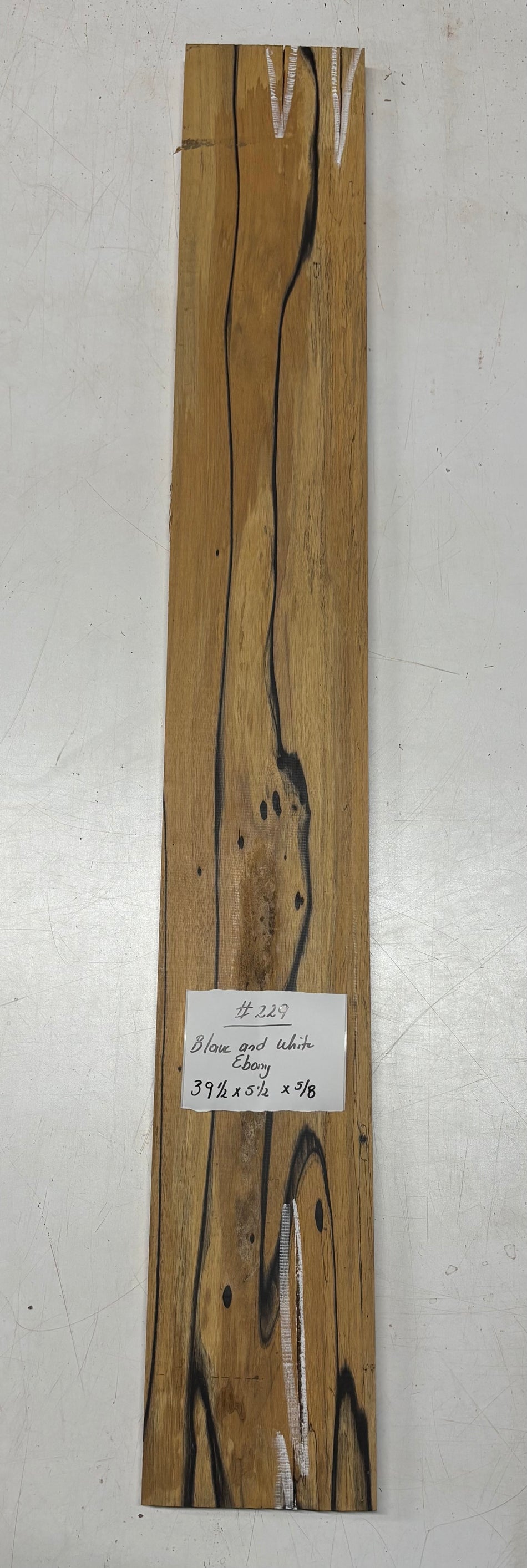 Black and White Ebony Lumber Board 39-1/2" x 5-1/2" x 5/8" #229