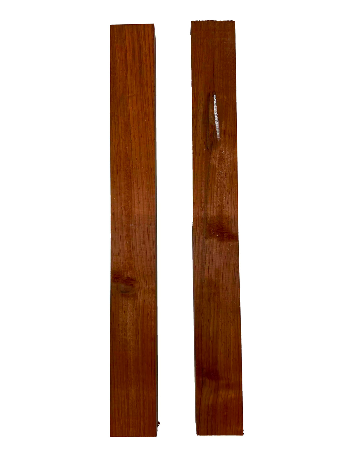 Pack of 2, African Padauk Thin Stock Three Dimensional Lumber Board Wood Blank 18&quot; x 2&quot; x 1&quot; 