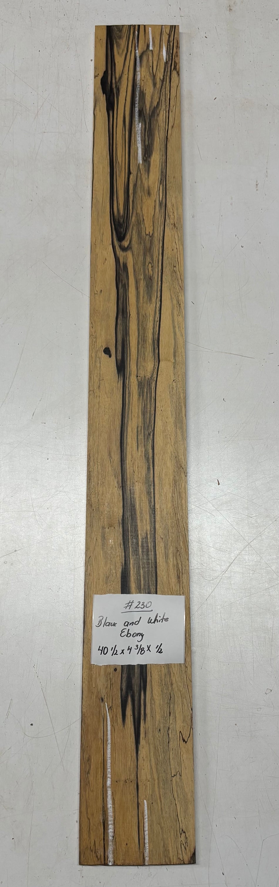 Black and White Ebony Lumber Board 40-1/2" x 4-3/8" x 1/2" #230