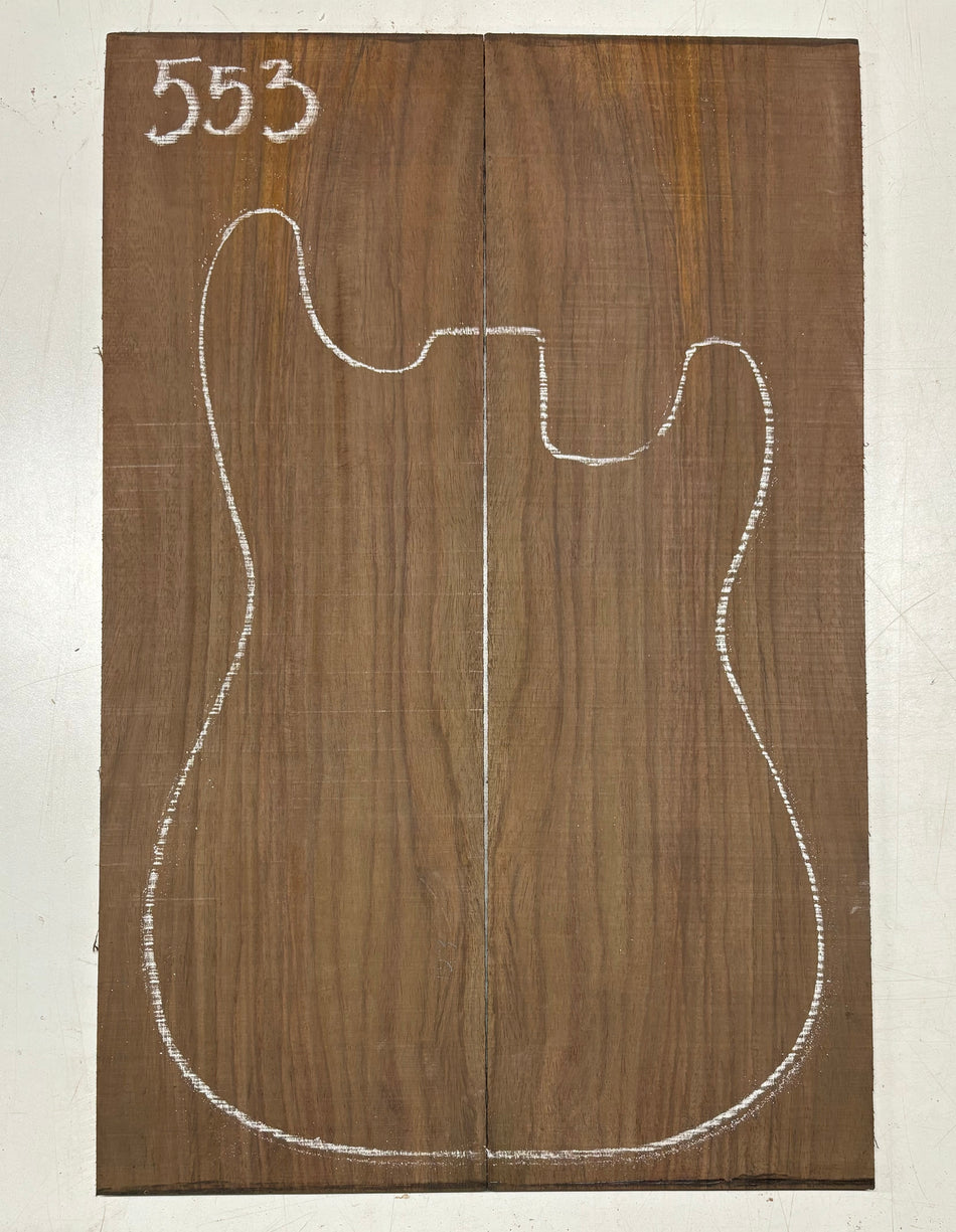 Rare Tiger Striped Rosewood Guitar Drop Top - 22-1/2" x 7-1/4" x 3/8" #553