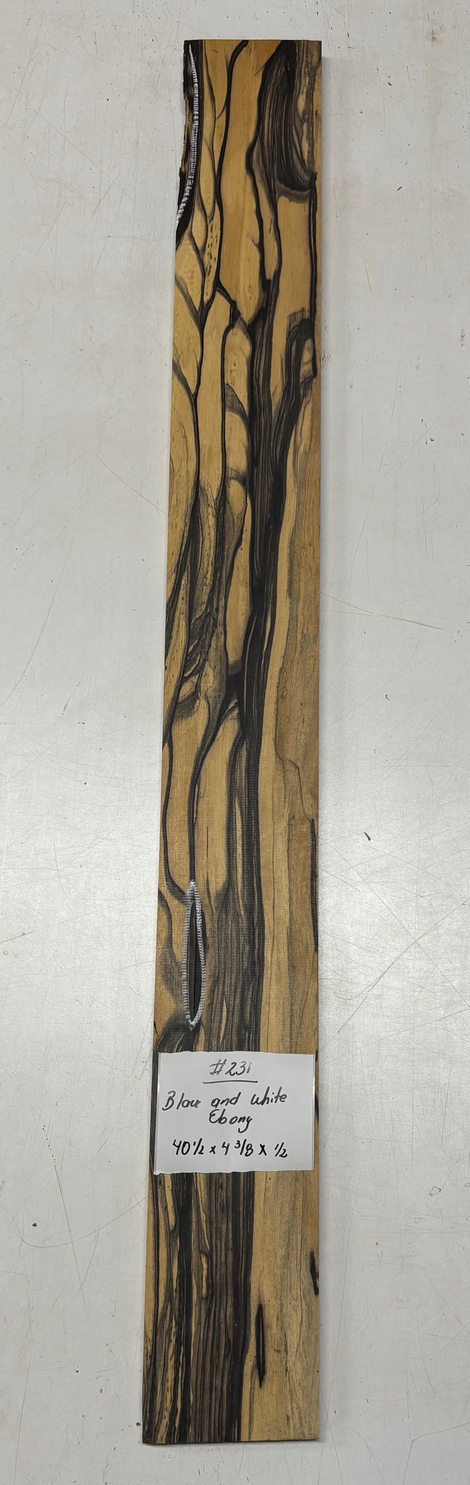 Black and White Ebony Lumber Board 40-1/2" x 4-3/8" x 1/2" #231