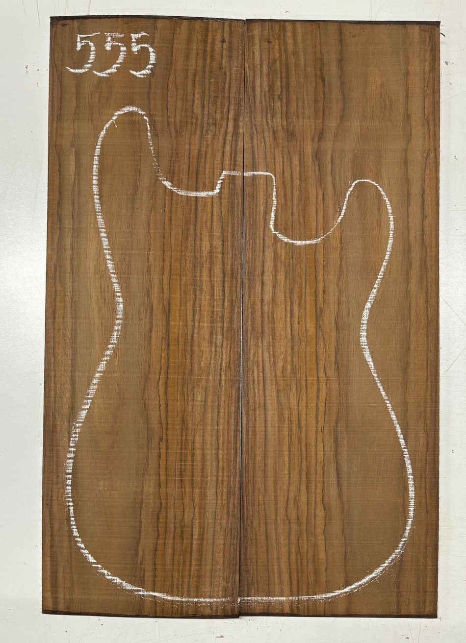 Rare Tiger Striped Rosewood Guitar Drop Top - 22-1/2" x 7-1/4" x 3/8" #555