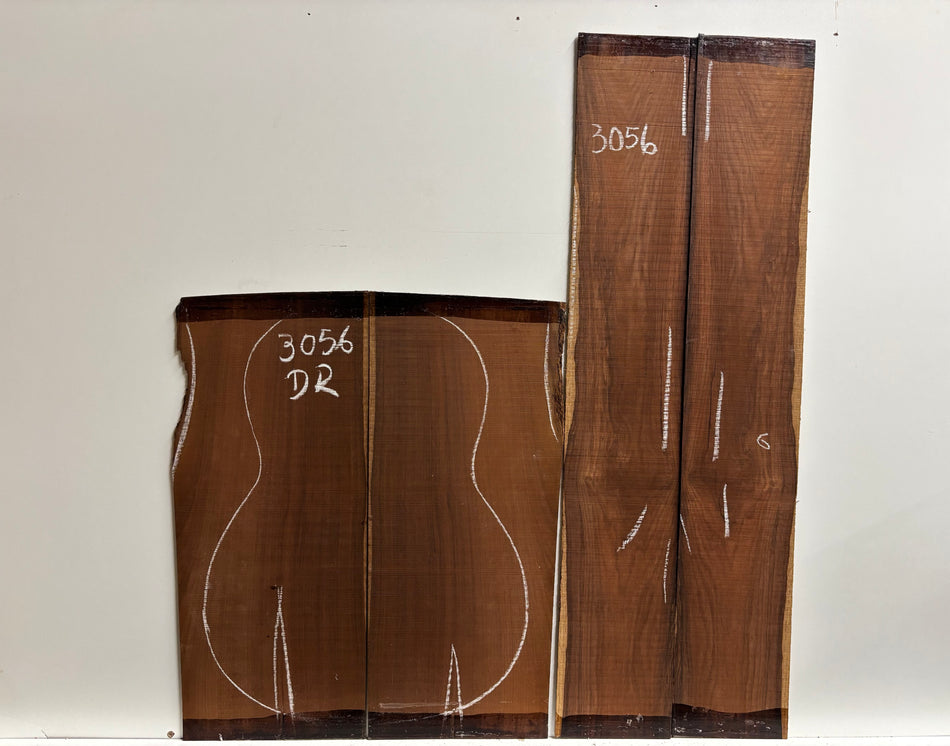 Juego de fondo y aros de guitarra de grado AAAA Dreadnought de palisandro de la India Oriental #61 