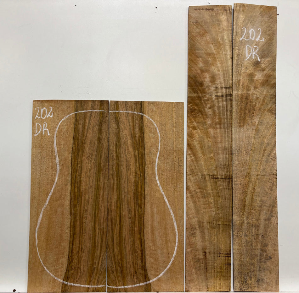Figured Flame Mango Dreadnought Guitar Back and Side Set #202