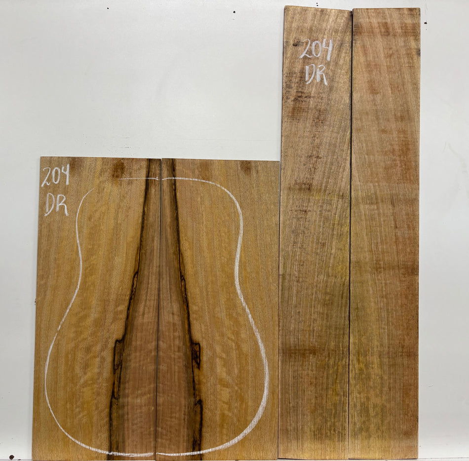 Figured Flame Mango Dreadnought Guitar Back and Side Set #204