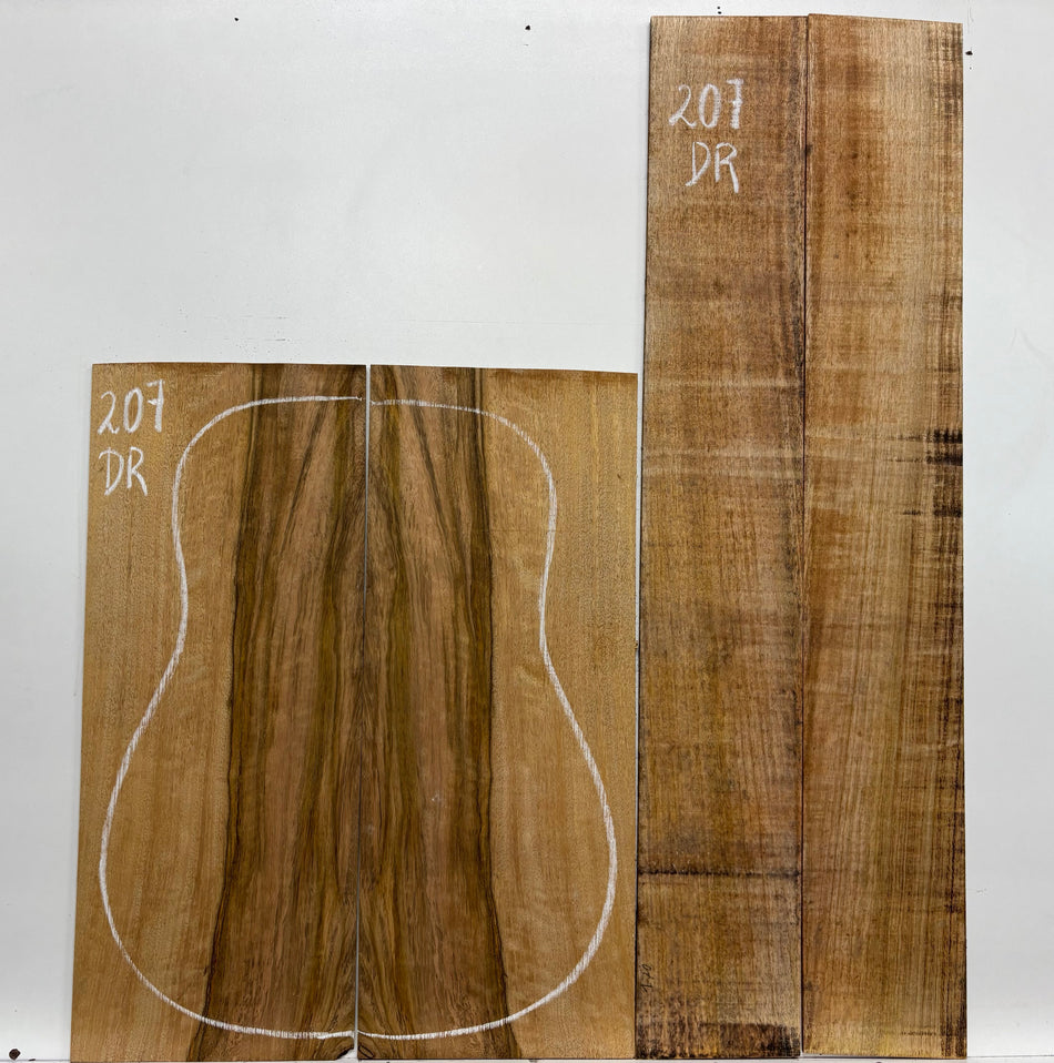 Figured Flame Mango Dreadnought Guitar Back and Side Set #207