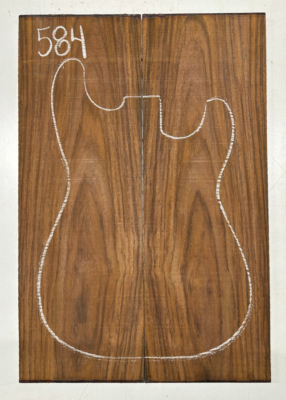 Rare Tiger Striped Rosewood Guitar Drop Top - 22-1/2" x 7-1/4" x 3/8" #584