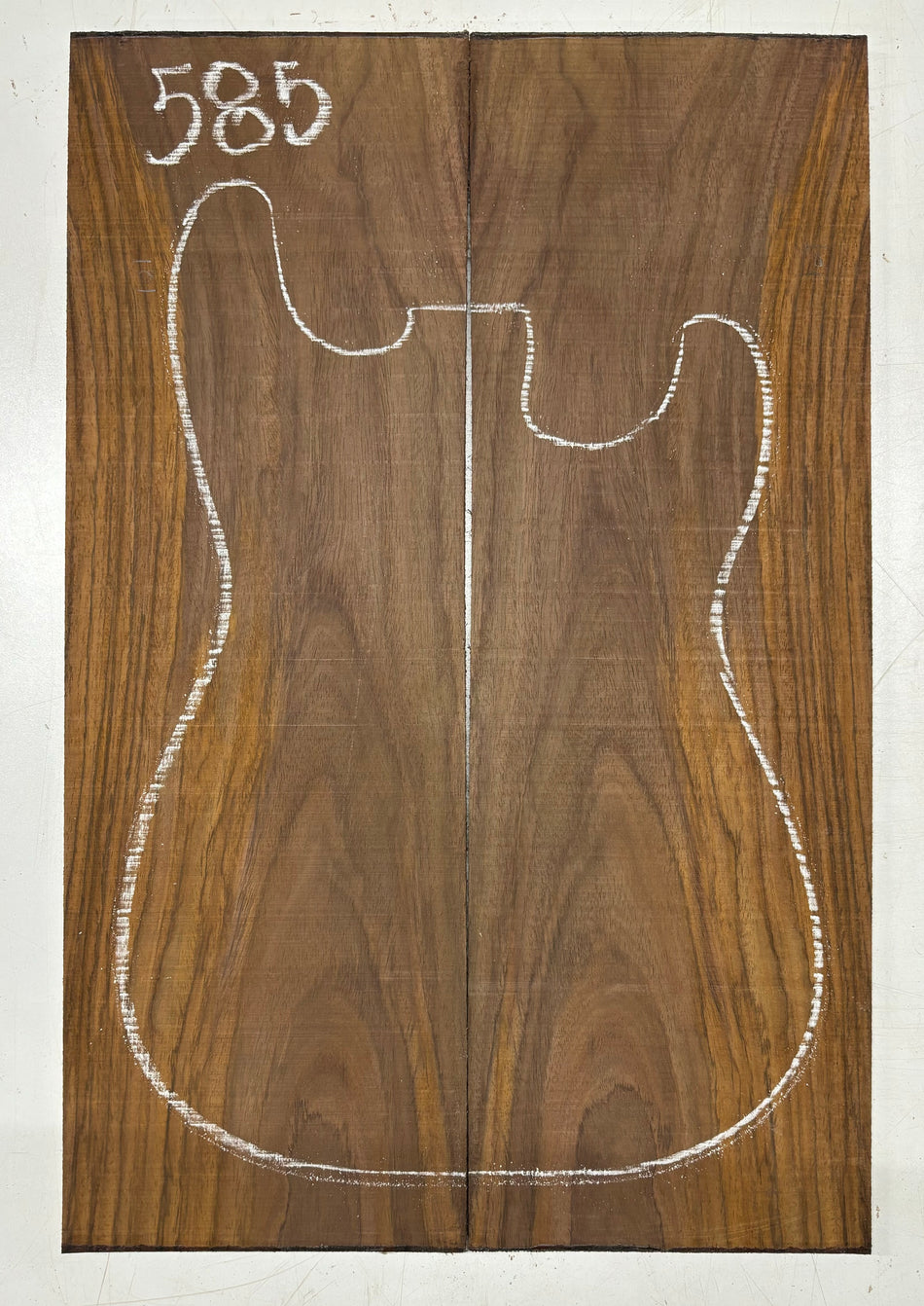 Rare Tiger Striped Rosewood Guitar Drop Top - 22-1/2" x 7-1/4" x 3/8" #585