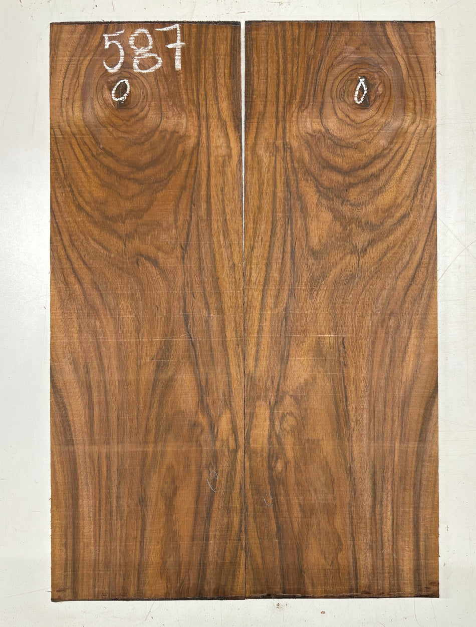 Rare Tiger Striped Rosewood Guitar Drop Top - 22-1/2" x 7-1/4" x 3/8" #587