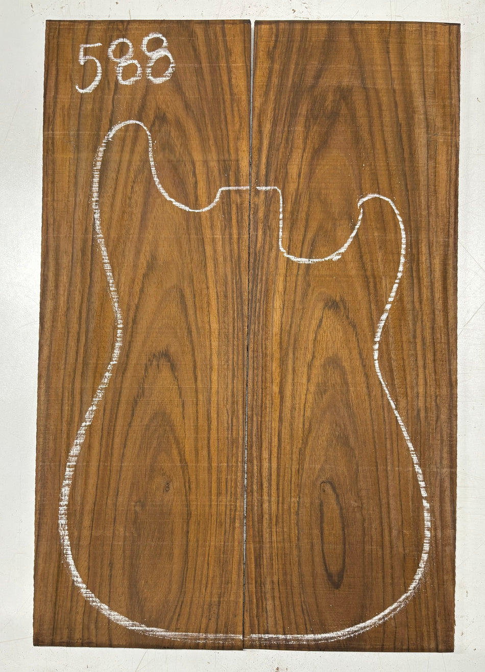 Rare Tiger Striped Rosewood Guitar Drop Top - 22-1/2" x 7-1/4" x 3/8" #588