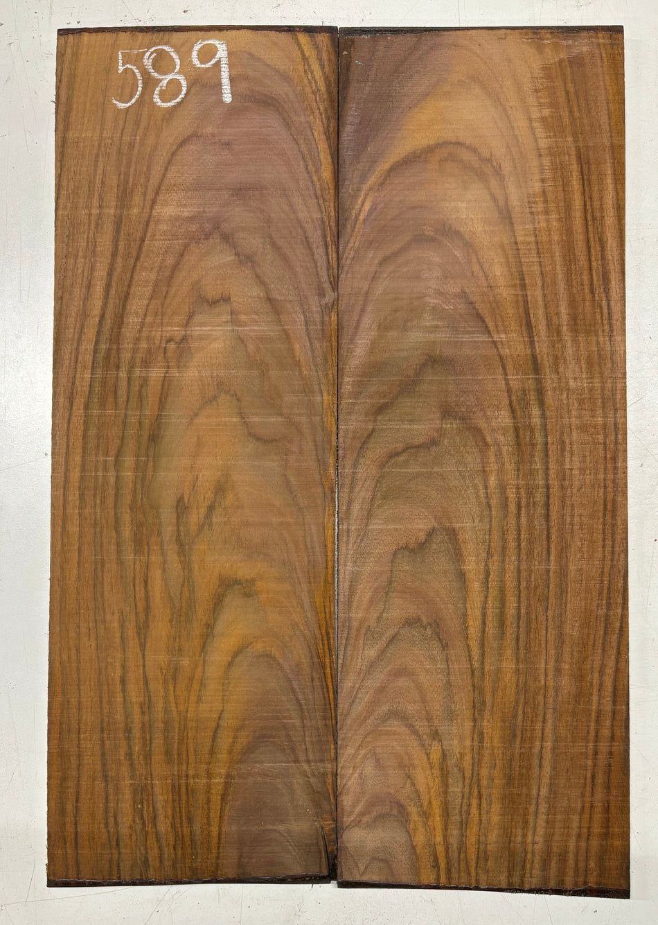 Rare Tiger Striped Rosewood Guitar Drop Top - 22-1/2" x 7-1/4" x 3/8" #589