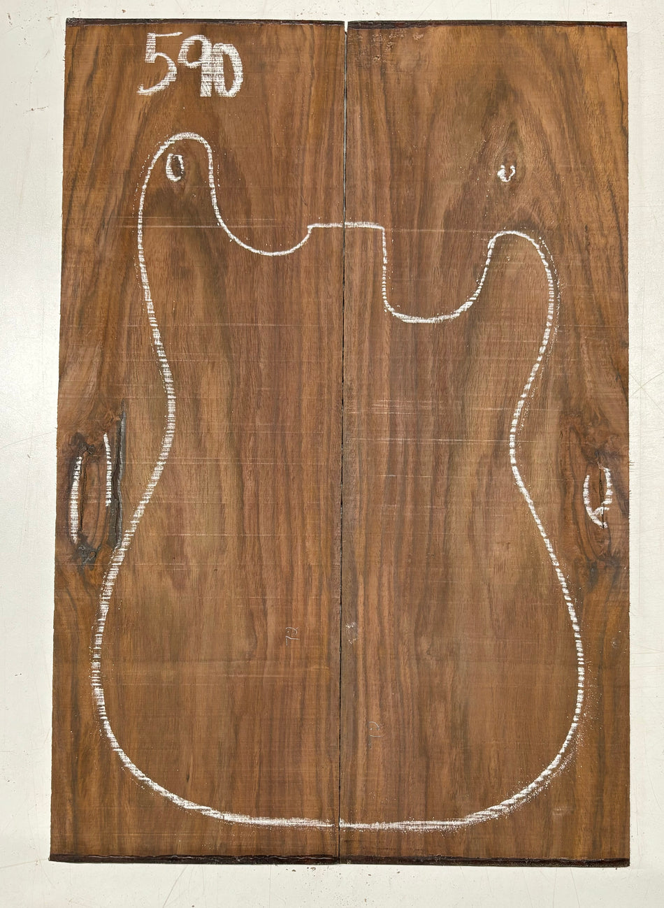 Rare Tiger Striped Rosewood Guitar Drop Top - 22-1/2" x 7-1/4" x 3/8" #590