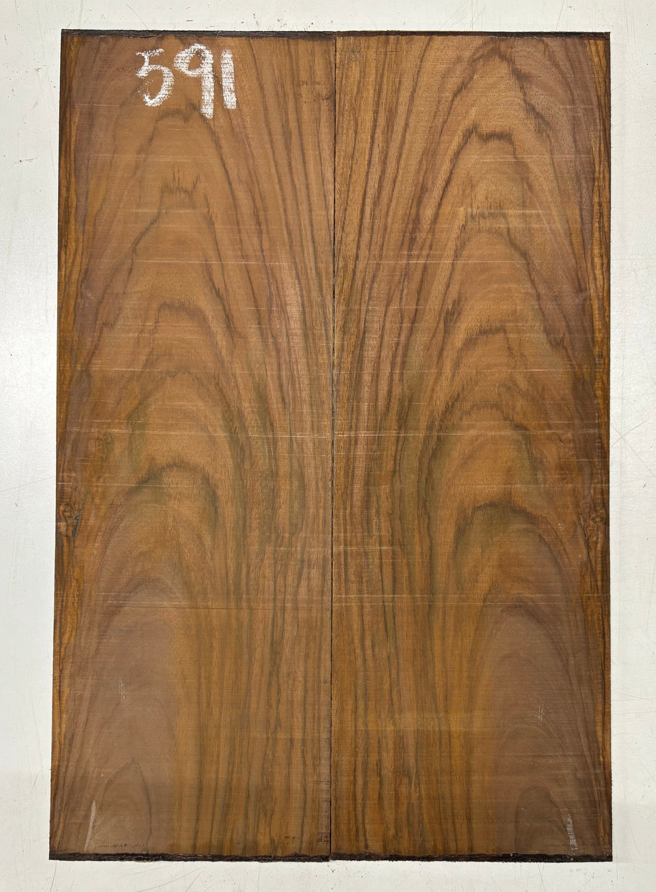 Rare Tiger Striped Rosewood Guitar Drop Top - 22-1/2" x 7-1/4" x 3/8" #591