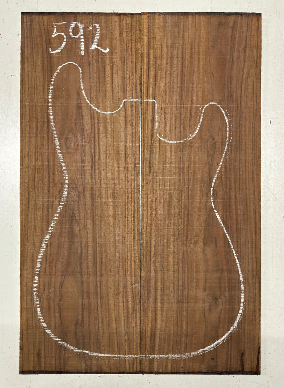 Rare Tiger Striped Rosewood Guitar Drop Top - 22-1/2" x 7-1/4" x 3/8" #592