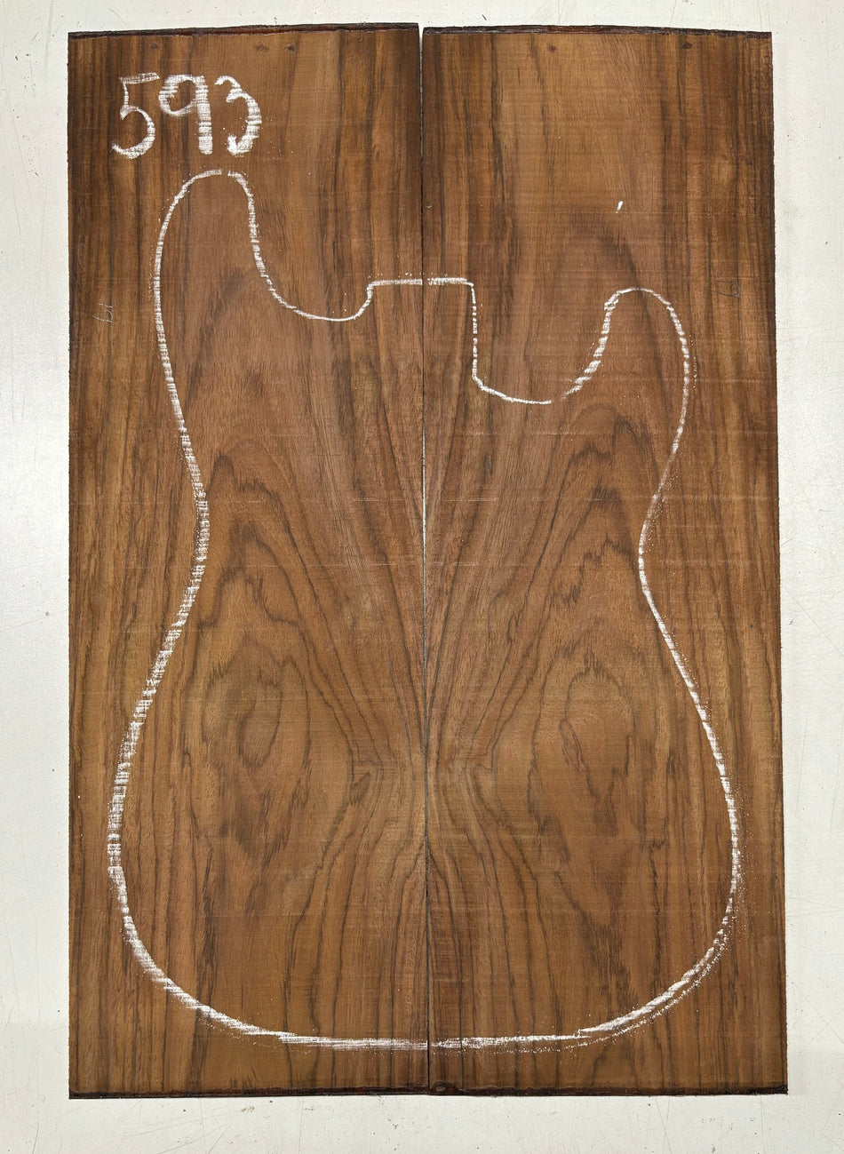 Rare Tiger Striped Rosewood Guitar Drop Top - 22-1/2" x 7-1/4" x 3/8" #593