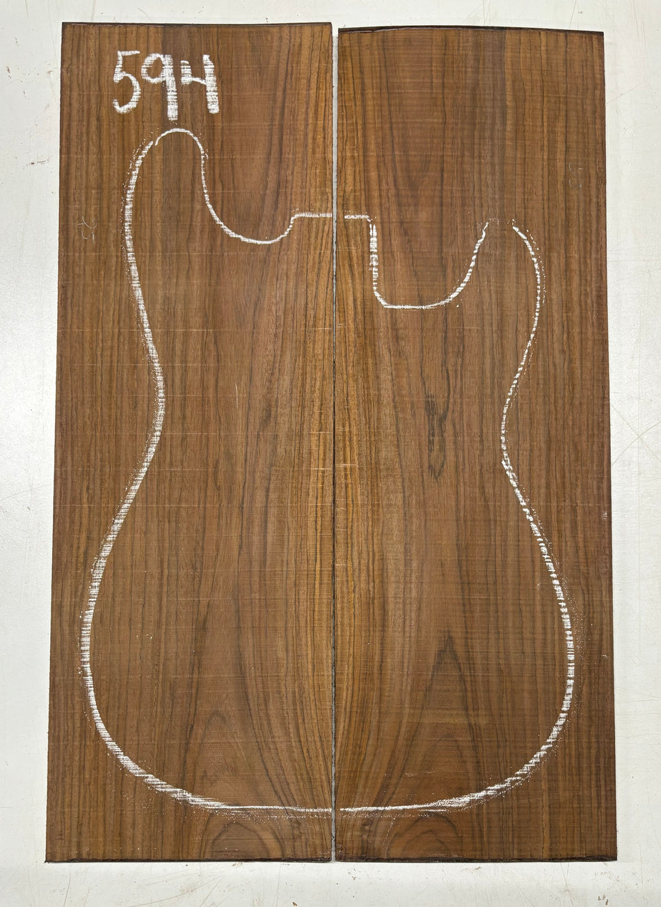 Rare Tiger Striped Rosewood Guitar Drop Top - 22-1/2" x 7-1/4" x 3/8" #594