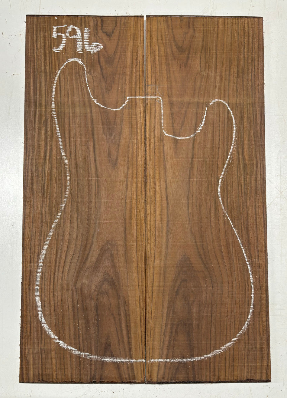 Rare Tiger Striped Rosewood Guitar Drop Top - 22-1/2" x 7-1/4" x 3/8" #596