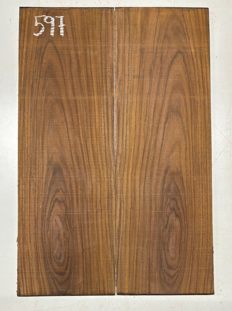 Rare Tiger Striped Rosewood Guitar Drop Top - 22-1/2" x 7-1/4" x 3/8" #597