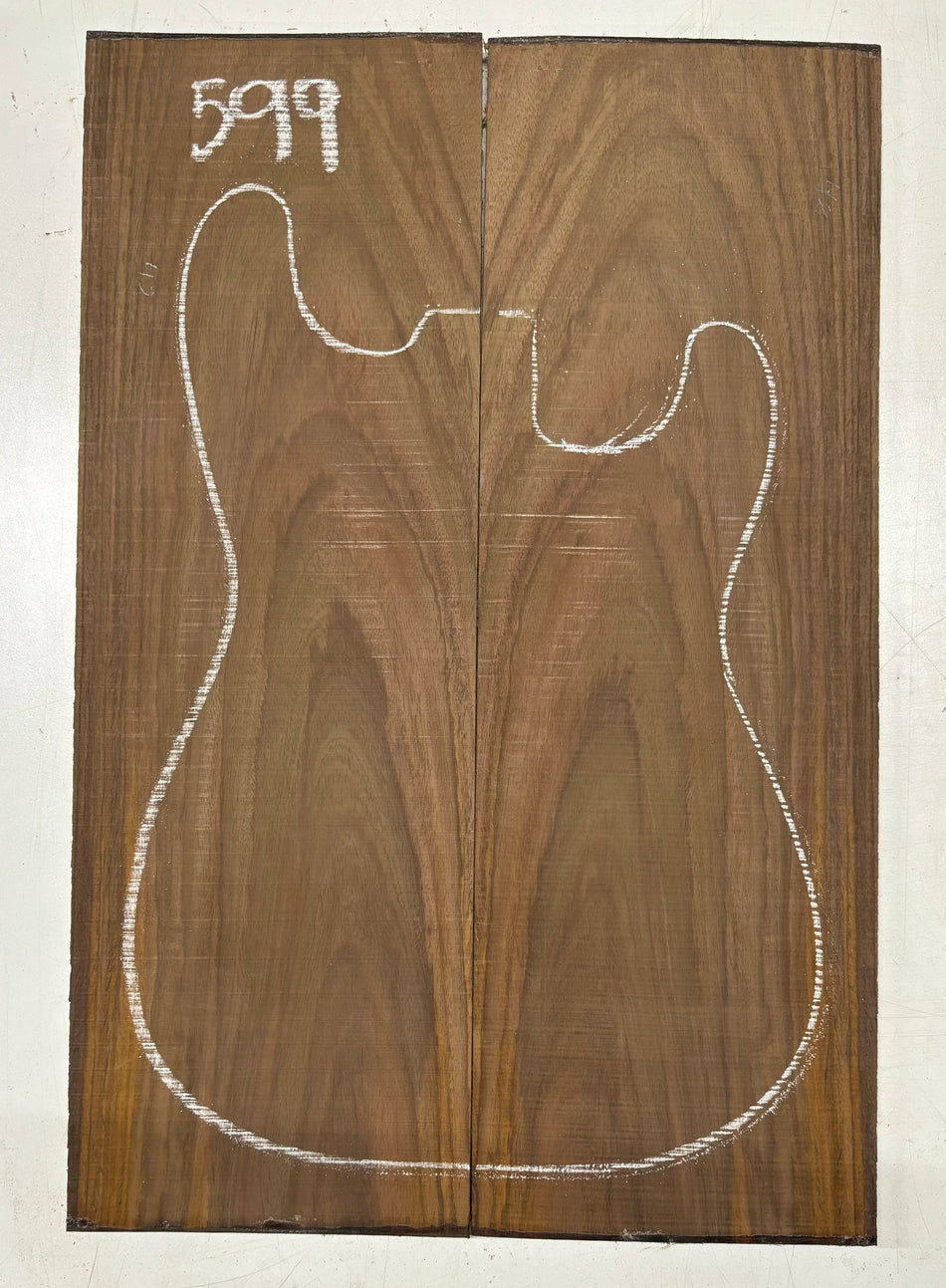 Rare Tiger Striped Rosewood Guitar Drop Top - 22-1/2" x 7-1/4" x 3/8" #599