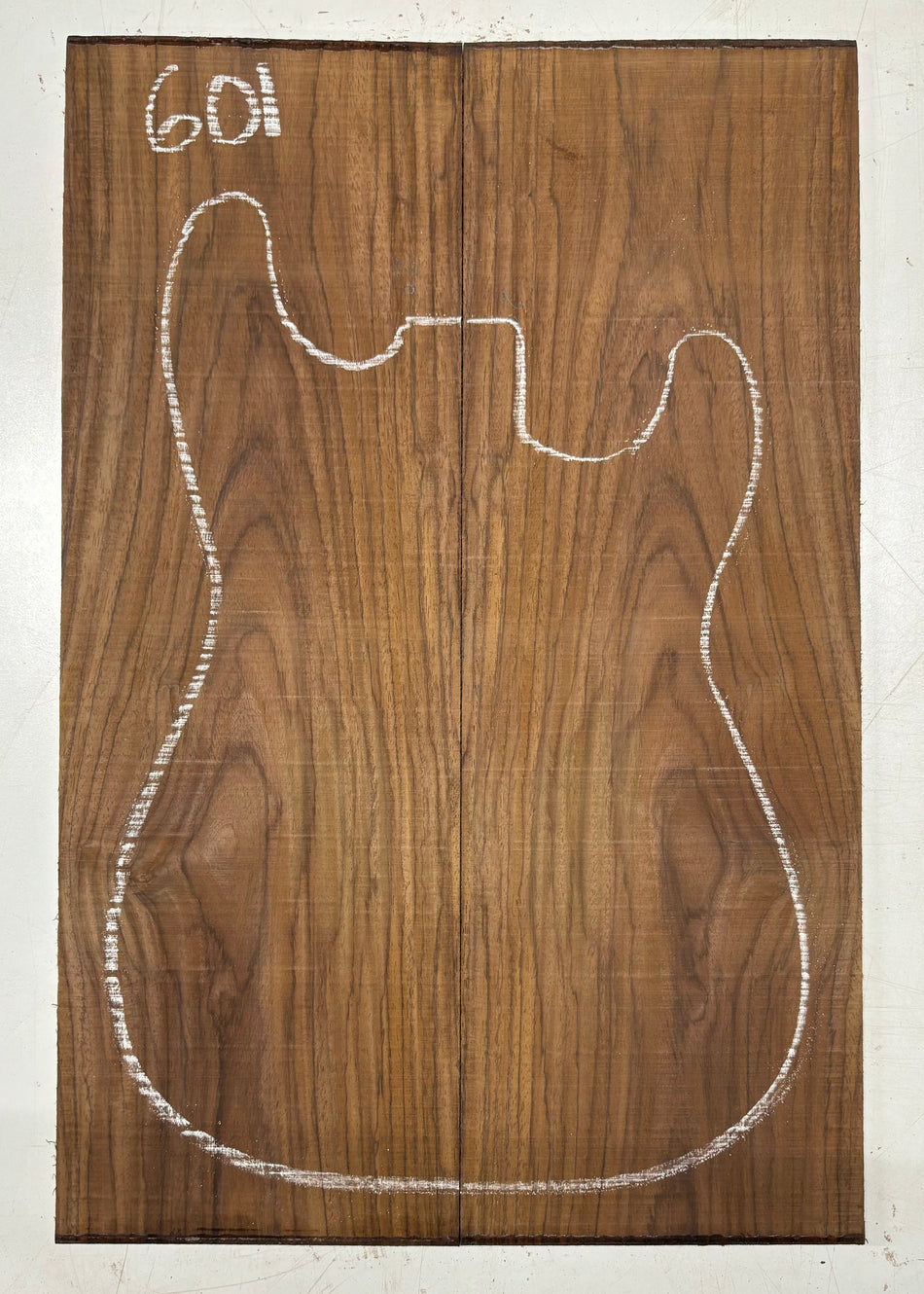 Rare Tiger Striped Rosewood Guitar Drop Top - 22-1/2" x 7-1/4" x 3/8" #601