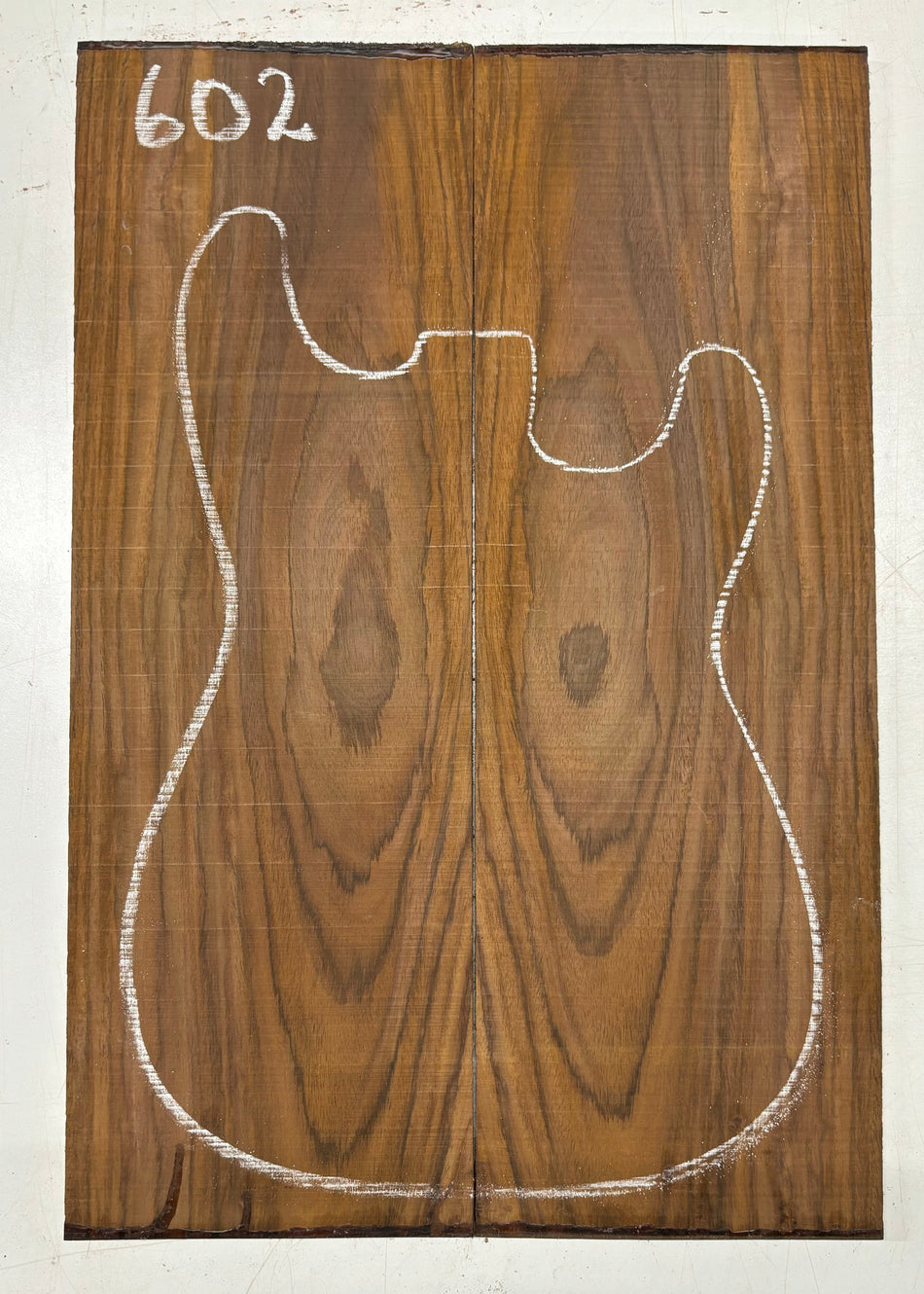 Rare Tiger Striped Rosewood Guitar Drop Top - 22-1/2" x 7-1/4" x 3/8" #602