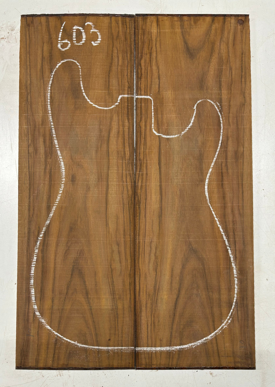 Rare Tiger Striped Rosewood Guitar Drop Top - 22-1/2" x 7-1/4" x 3/8" #603