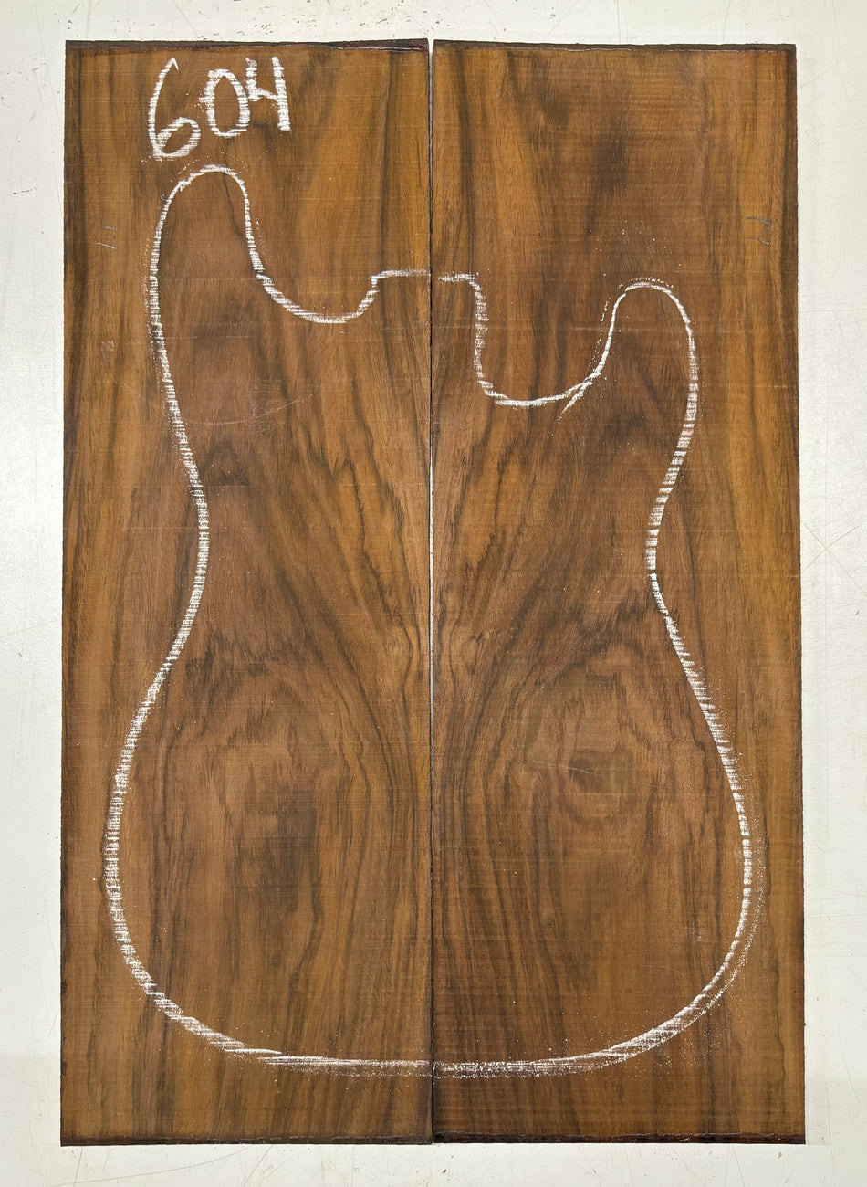 Rare Tiger Striped Rosewood Guitar Drop Top - 22-1/2" x 7-1/4" x 3/8" #604