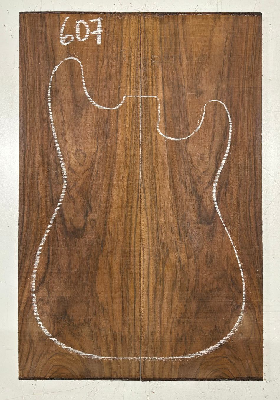 Rare Tiger Striped Rosewood Guitar Drop Top - 22-1/2" x 7-1/4" x 3/8" #607