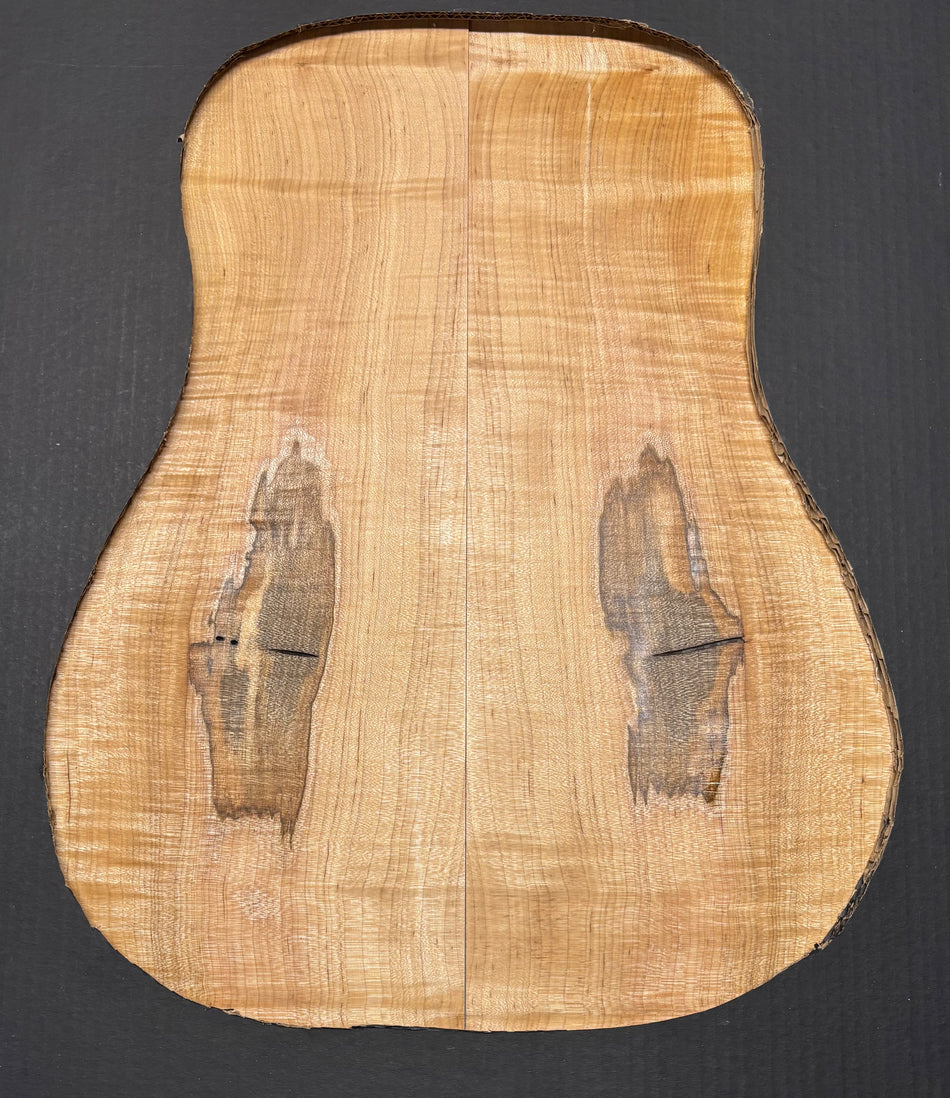 Flame Hard Maple Dreadnought Guitar Back and Side Set  #933