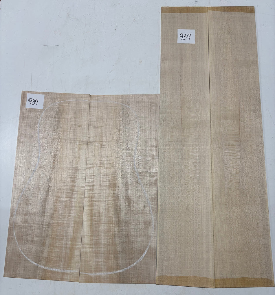 Flame Hard Maple Dreadnought Guitar Back and Side Set  #939