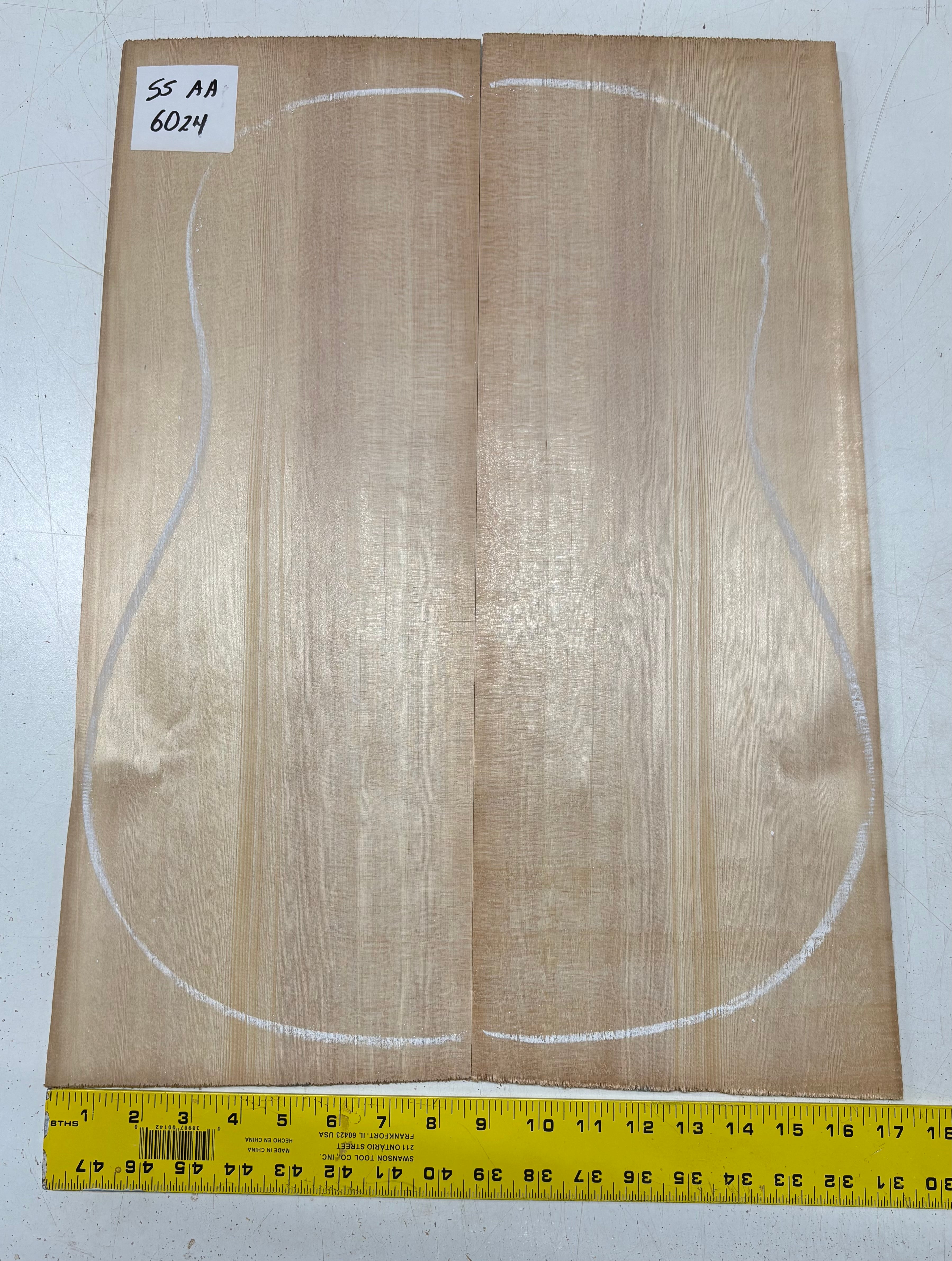 Sitka Spruce Dreadnought Guitar Top- AA Grade #6024 - Exotic Wood Zone