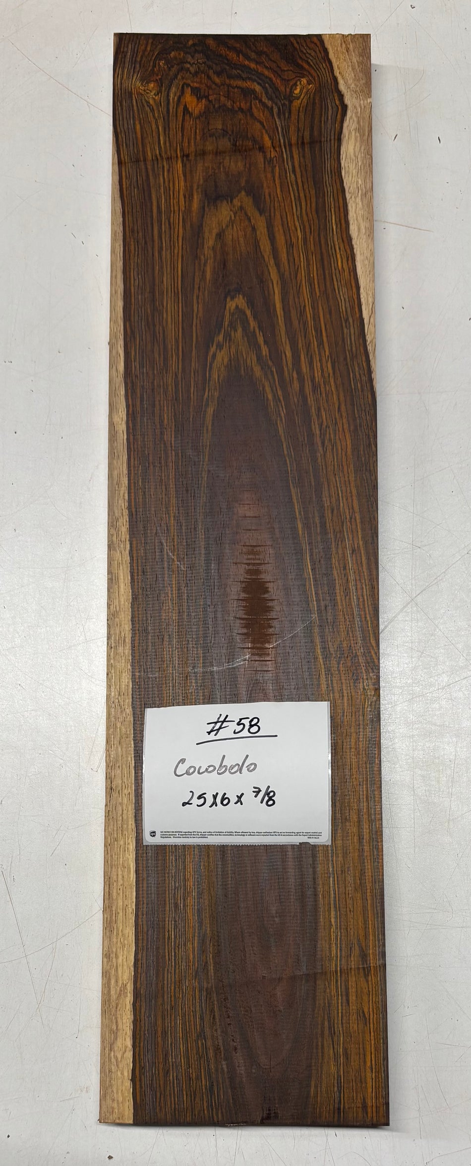 Cocobolo Lumber Board 25" x 6" x 7/8" #58