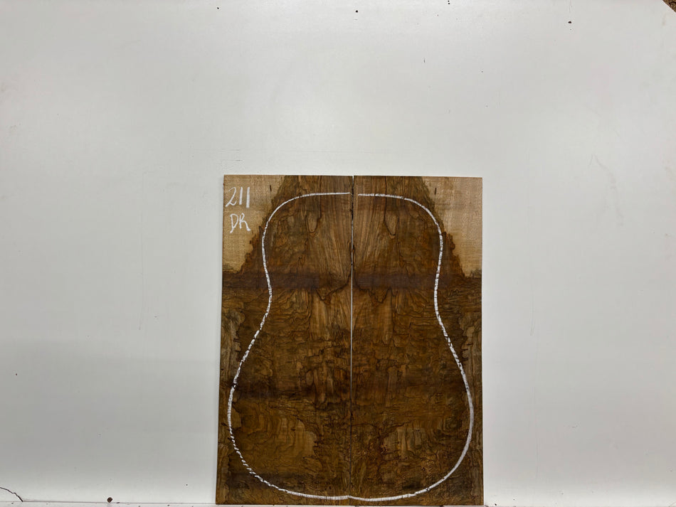 Figured Flame Mango Dreadnought Guitar Back and Side Set #211