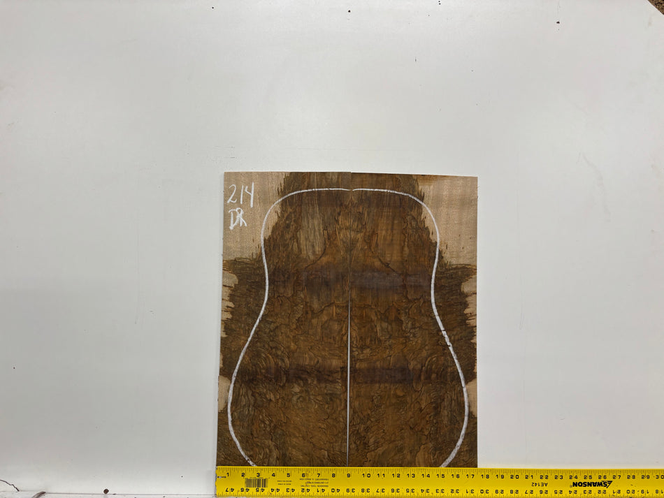 Figured Flame Mango Dreadnought Guitar Back and Side Set #214